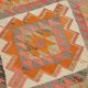Turkish Handwoven Vintage Herki Kilim 107 cm x 342 cm