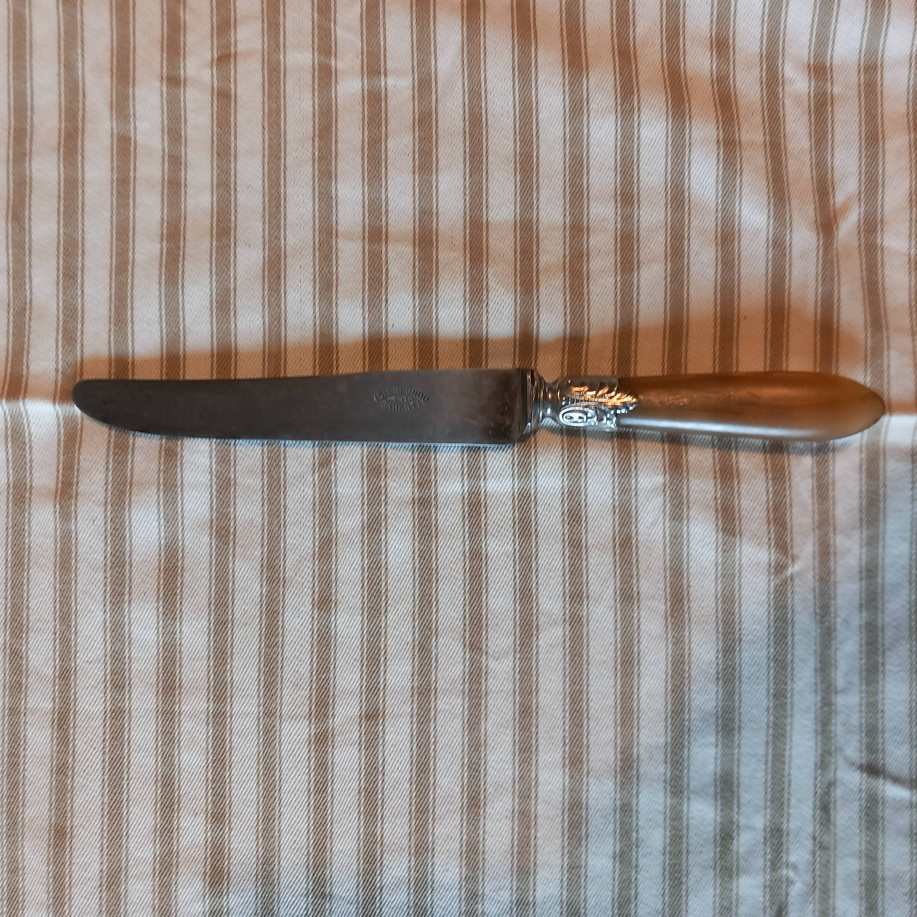 Box of 12 old cast steel knives