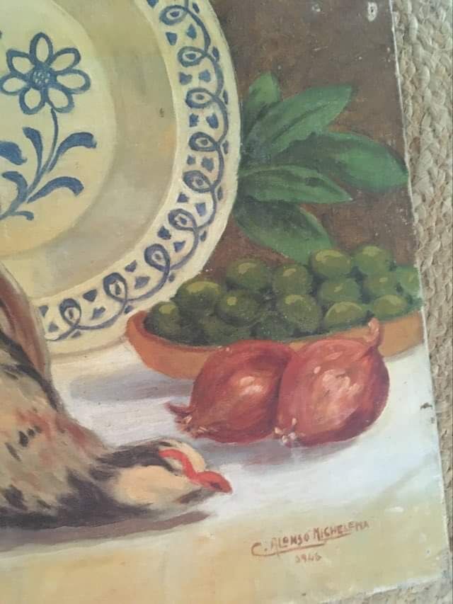 Still life painting with game.