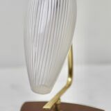 Vintage lamp with white glass lampshade and brass fitting