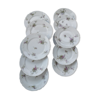 Set of 16 porcelain plates Paris