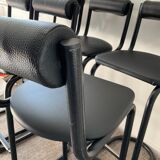 Series of 6 tubular and leatherette stools, 70s- 80s