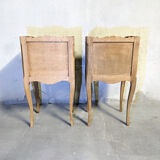 Pair of Louis XV style tables in solid oak, 1960