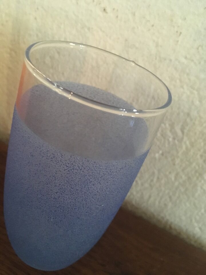 Orange ade glasses in granite-colored glass