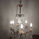 Chandelier cage with pendants and brass frame in Louis XV style