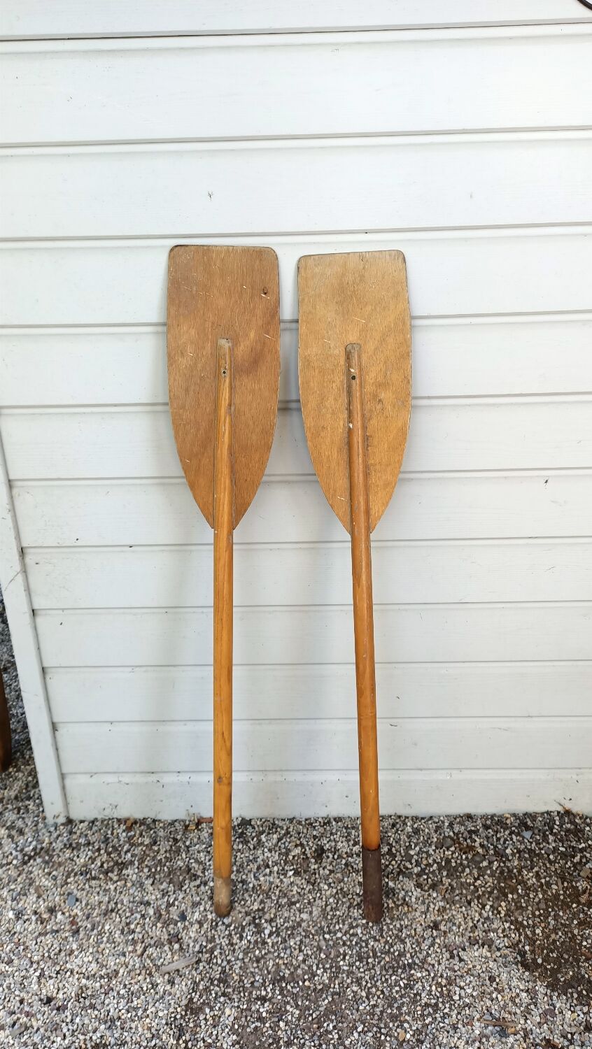 Pair of wooden oars