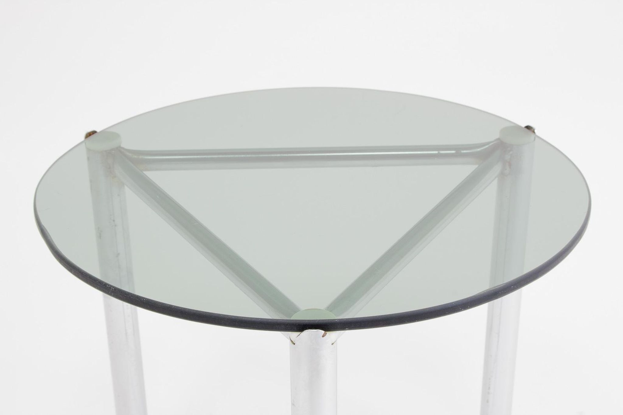 Side table with frame in chrome and glass 1960 s
