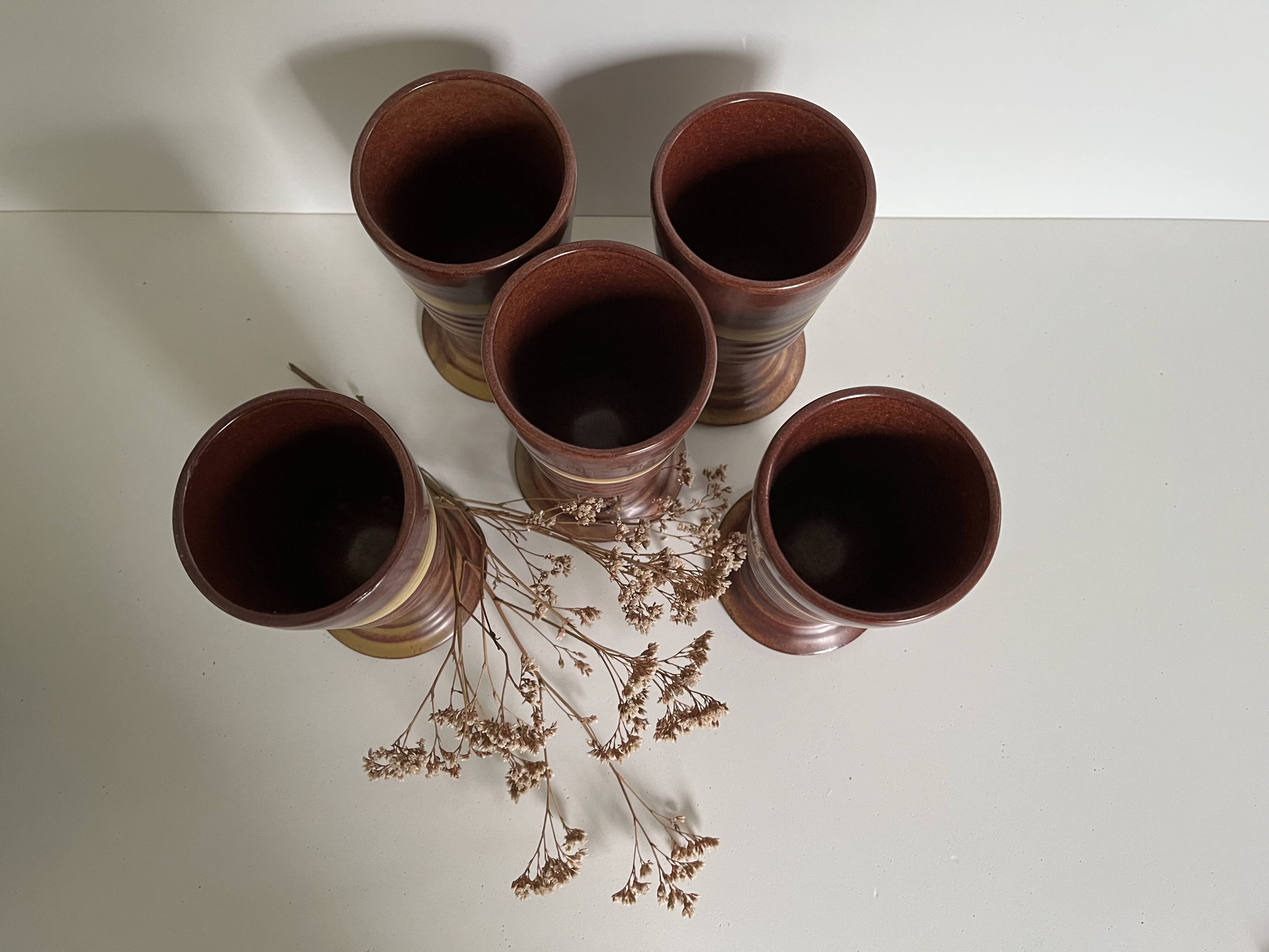 Set of 5 stoneware mazagrans.