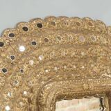 Oval carved wooden mirror 150x101cm