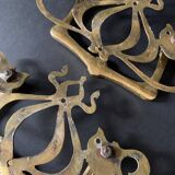 Large Art Nouveau gate handles in gilded brass/Arabesque handles