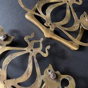 Large Art Nouveau gate handles in gilded brass/Arabesque handles
