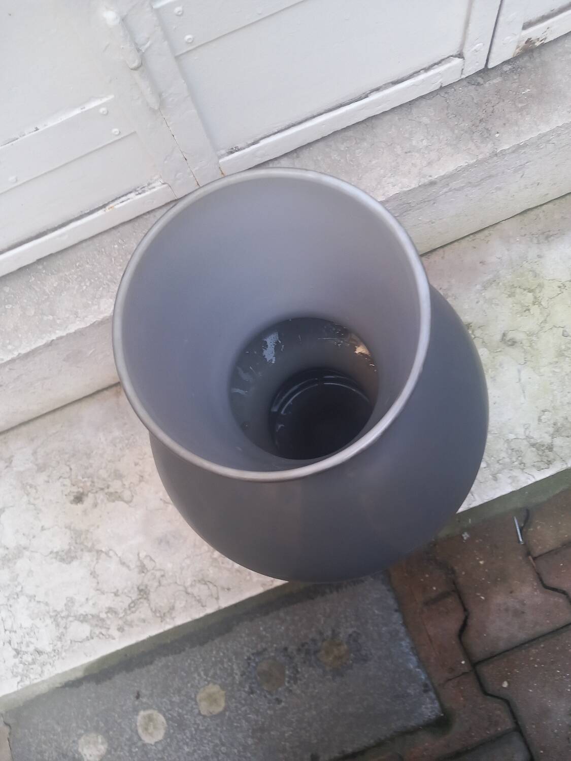 Grey opaline glass designer vase