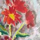 Vintage French oil painting of flowers, signed Renée