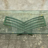 Vintage design coffee table in glass and bronze Vvv Valenti