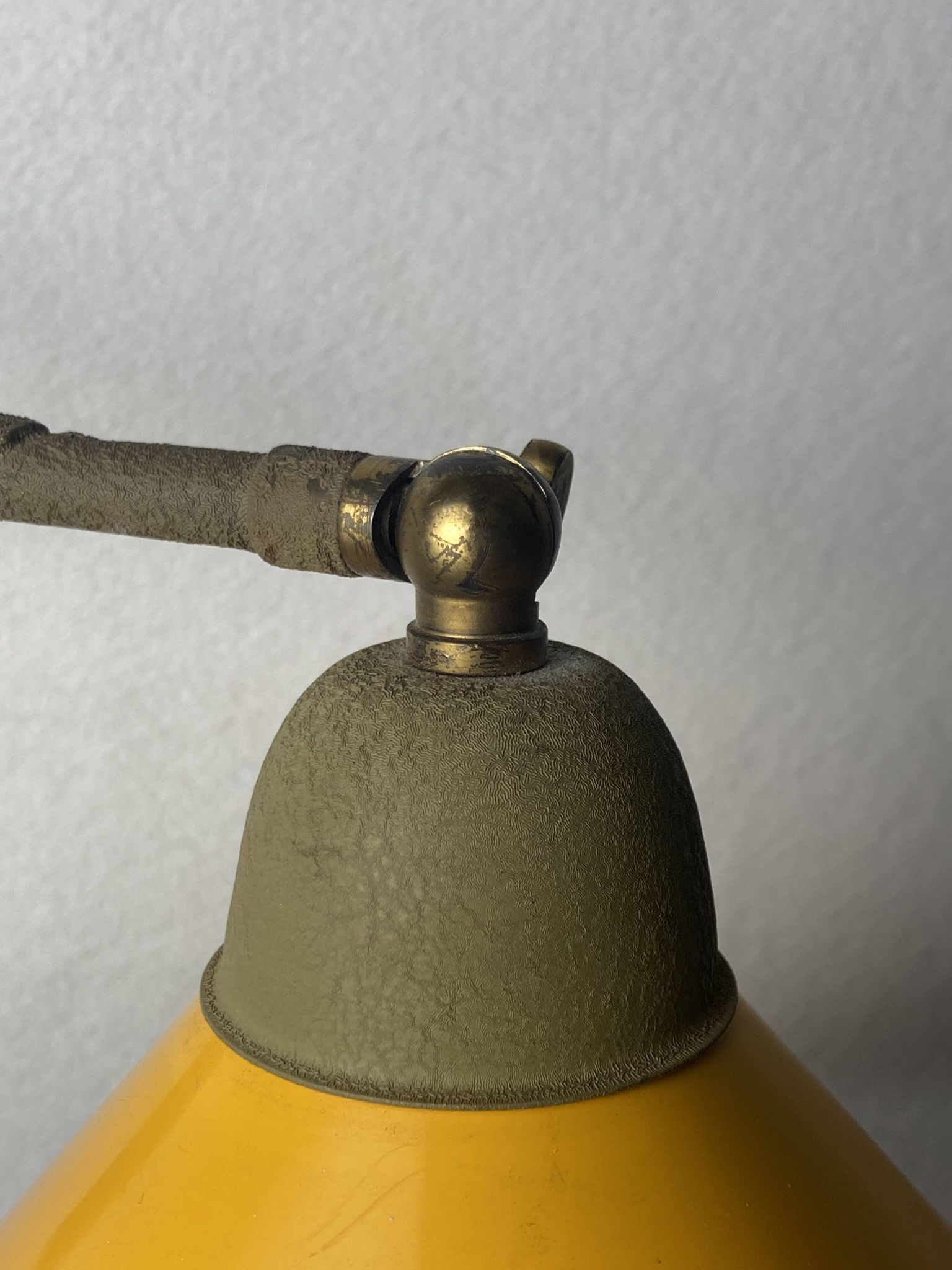 teak and metal midcentury swing arm wall lamp, Dutch 1960s
