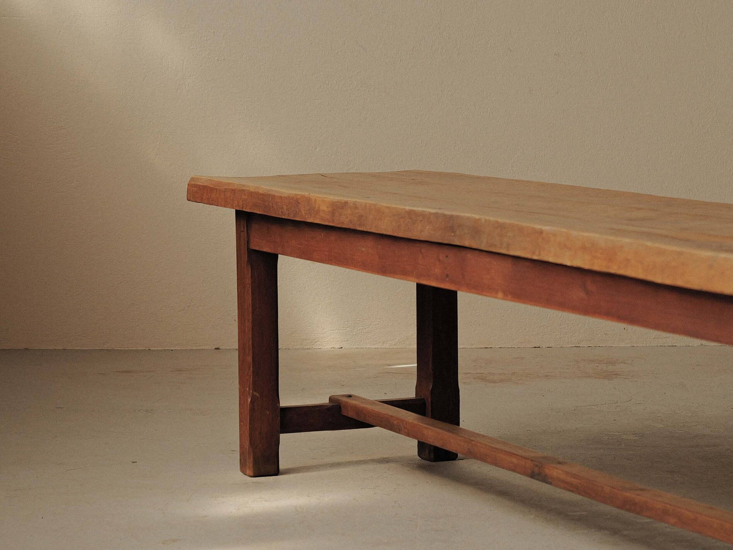 Large solid wood table, handcrafted.
