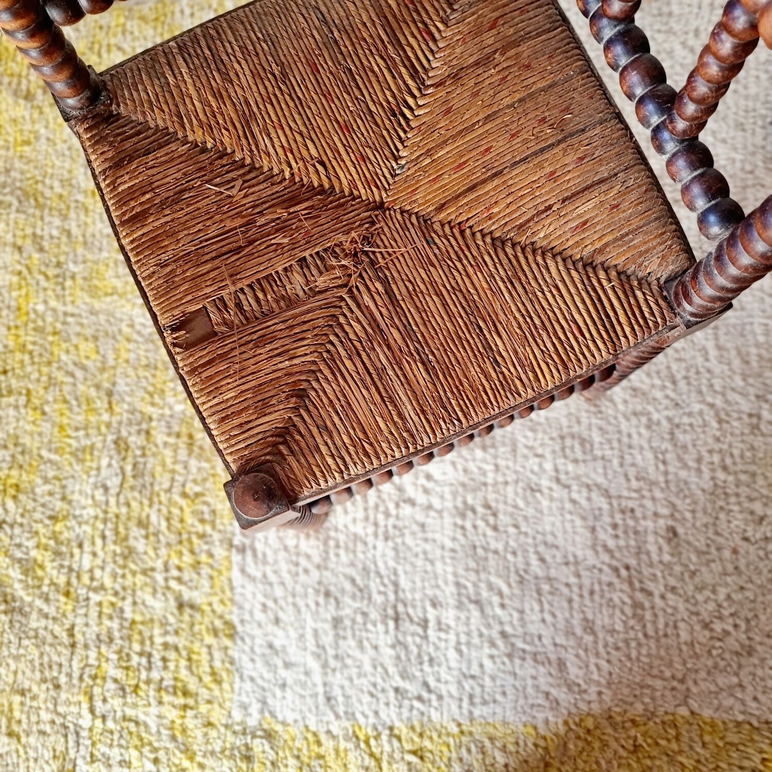 1950s turned wooden corner chair