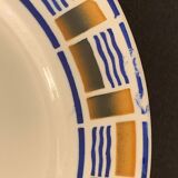 8 assiettes plates anciennes badonviller, modèle edith, 1900