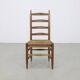 3x Chaises Échelle en Chêne et Rush, 1960s