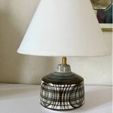 Earthenware lamp, braided fabric cable, 70s