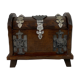 Wooden box in trunk style decorated coat of arms