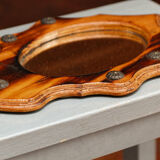 Mirror badge in flamed pine, 33x22 cm