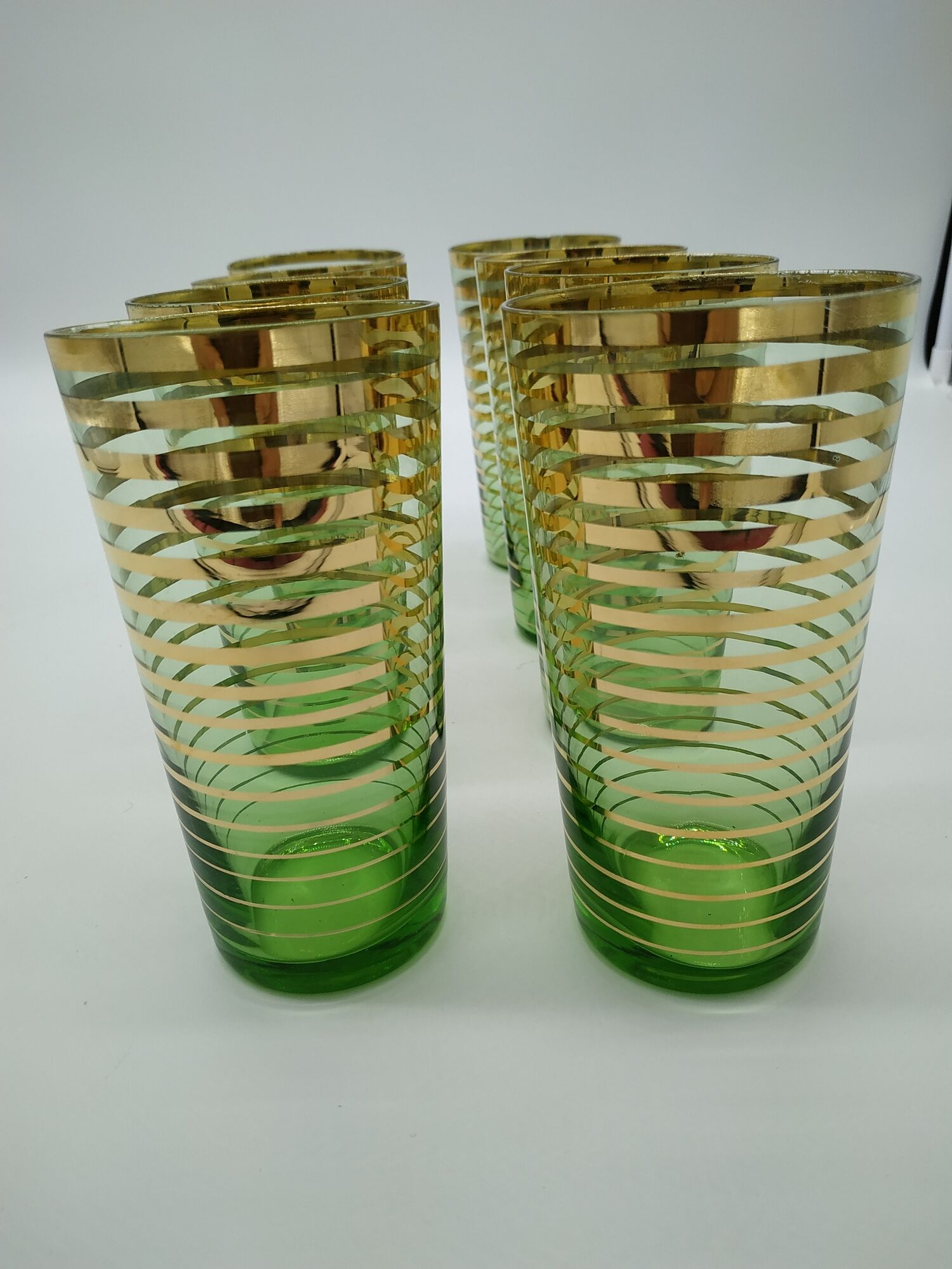 Lot of 8 glasses of fruit juice 50s
