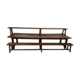 Farmhouse table 3m60 extendable solid oak and its two benches