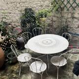 Garden table + 6 antique chairs
