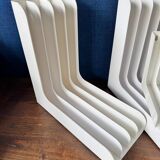 Set of 6 boomerang-shaped vinyl record racks/storage units. 1970s/80s.
