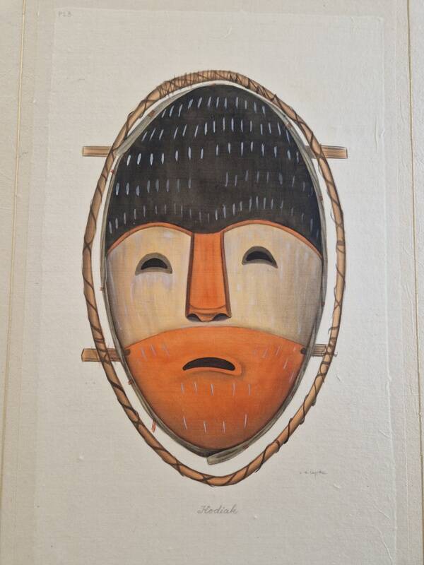 La Roche Laffitte (Born in 1943) - Watercolour drawing on silk - Mask