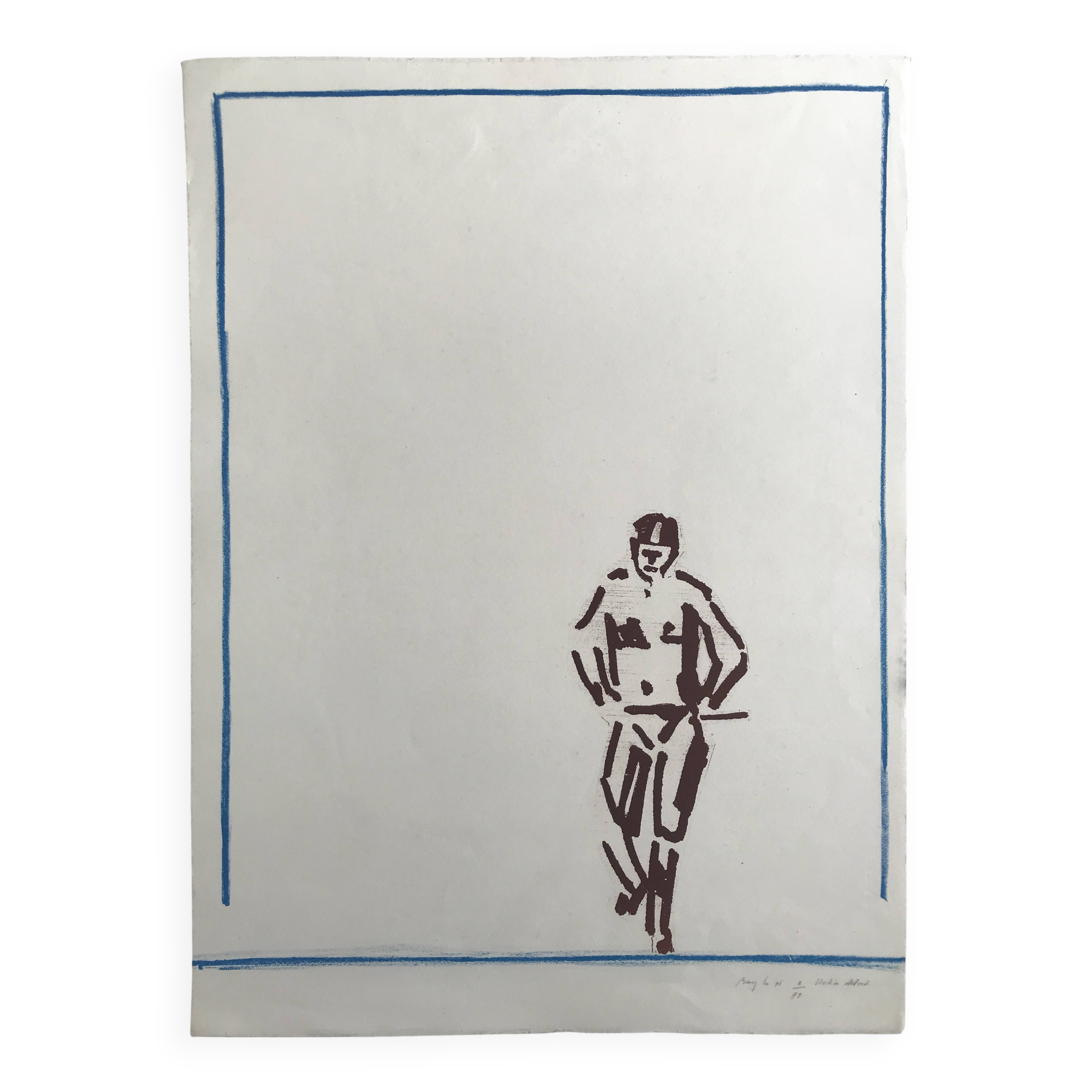 Pierre buraglio, standing station, 1996. lithograph signed in pencil