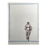 Pierre buraglio, standing station, 1996. lithograph signed in pencil