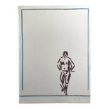 Pierre buraglio, standing station, 1996. lithograph signed in pencil