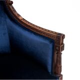 Blue bergere armchairs