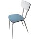 Table et six chaises en formica gris et bleu