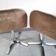 Set of 4 vintage 1970 chairs in suede & steel