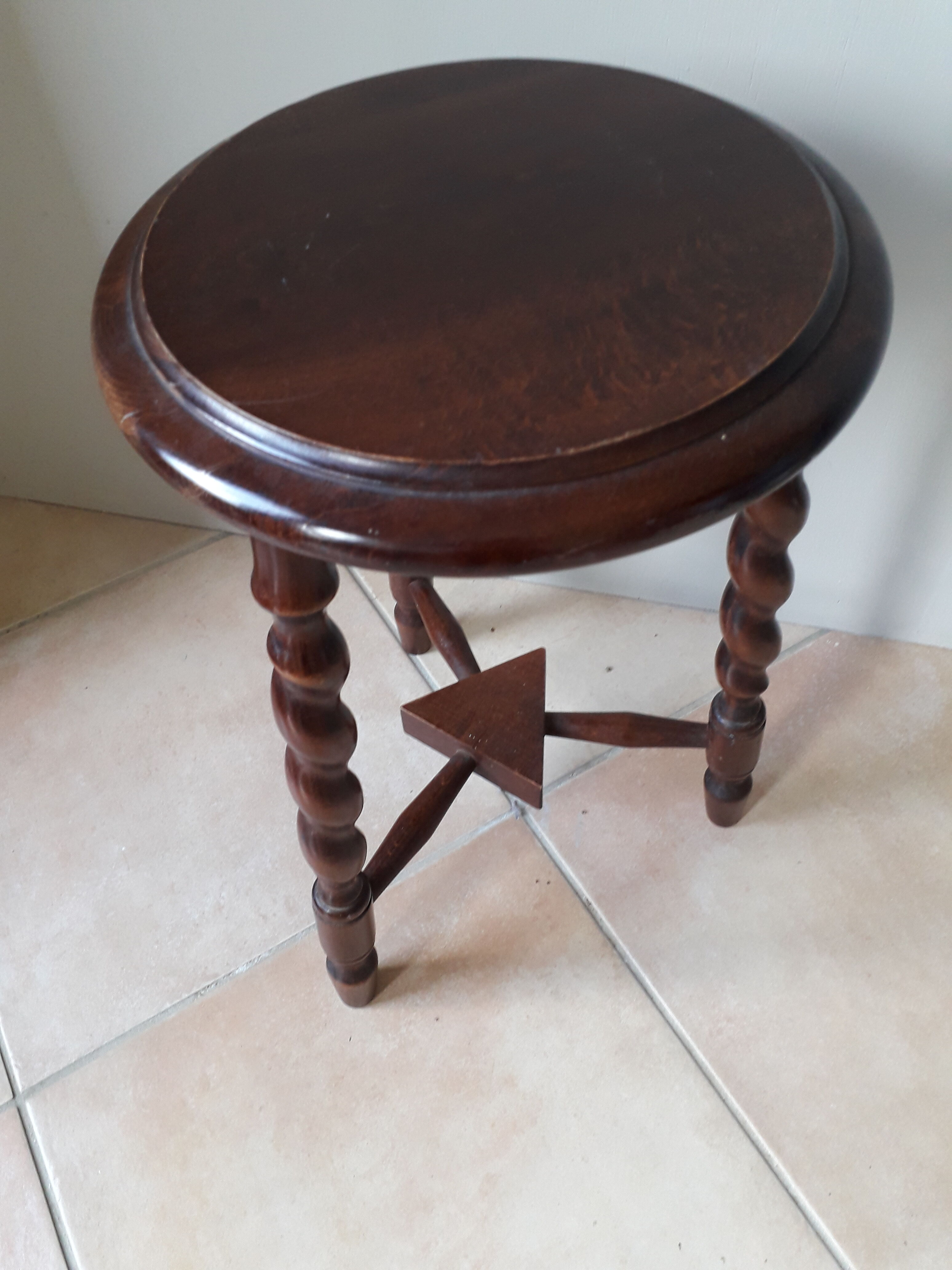 Wood tripod stool