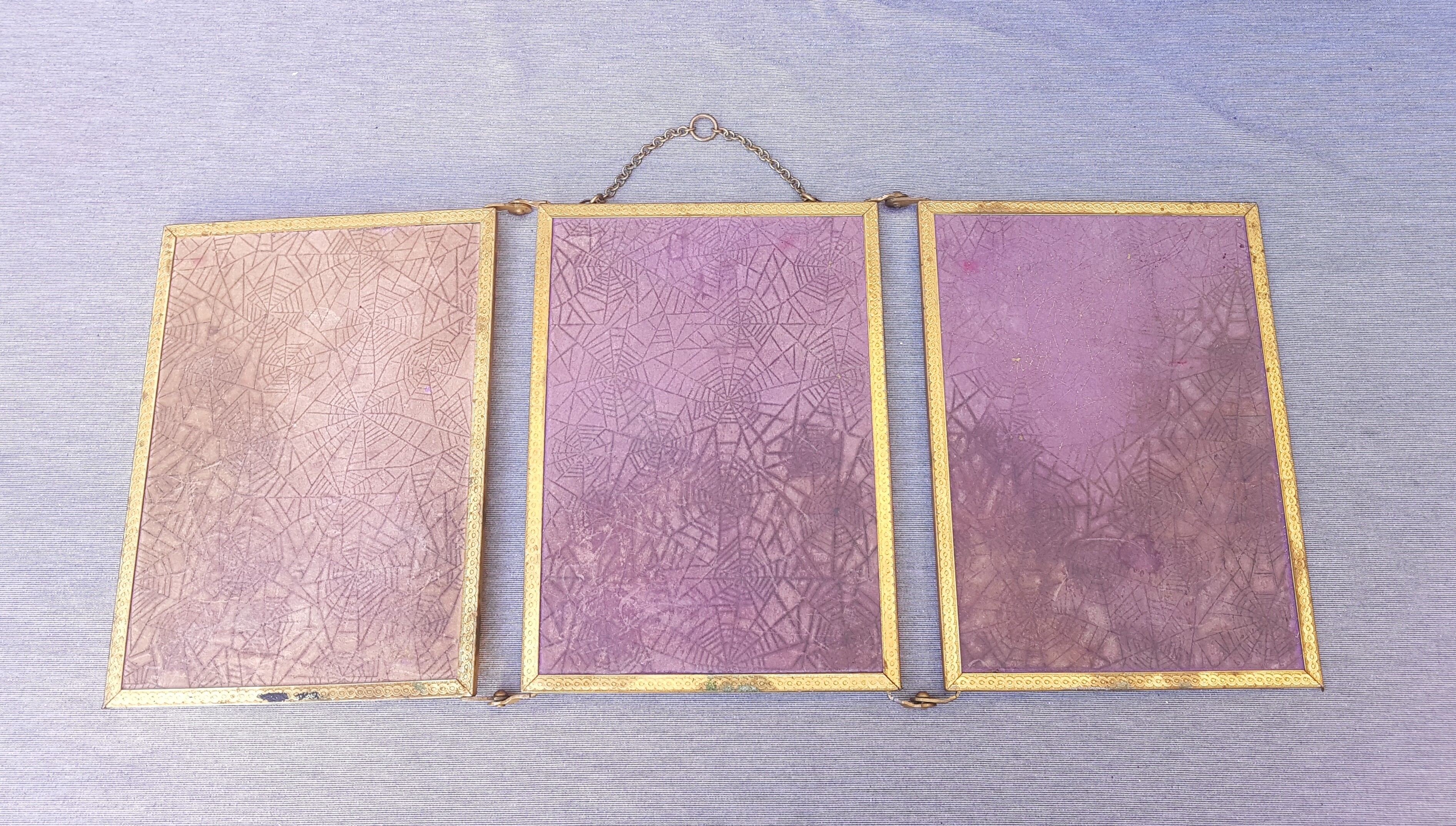 Ancien miroir triptyque de barbier ou de coiffeuse