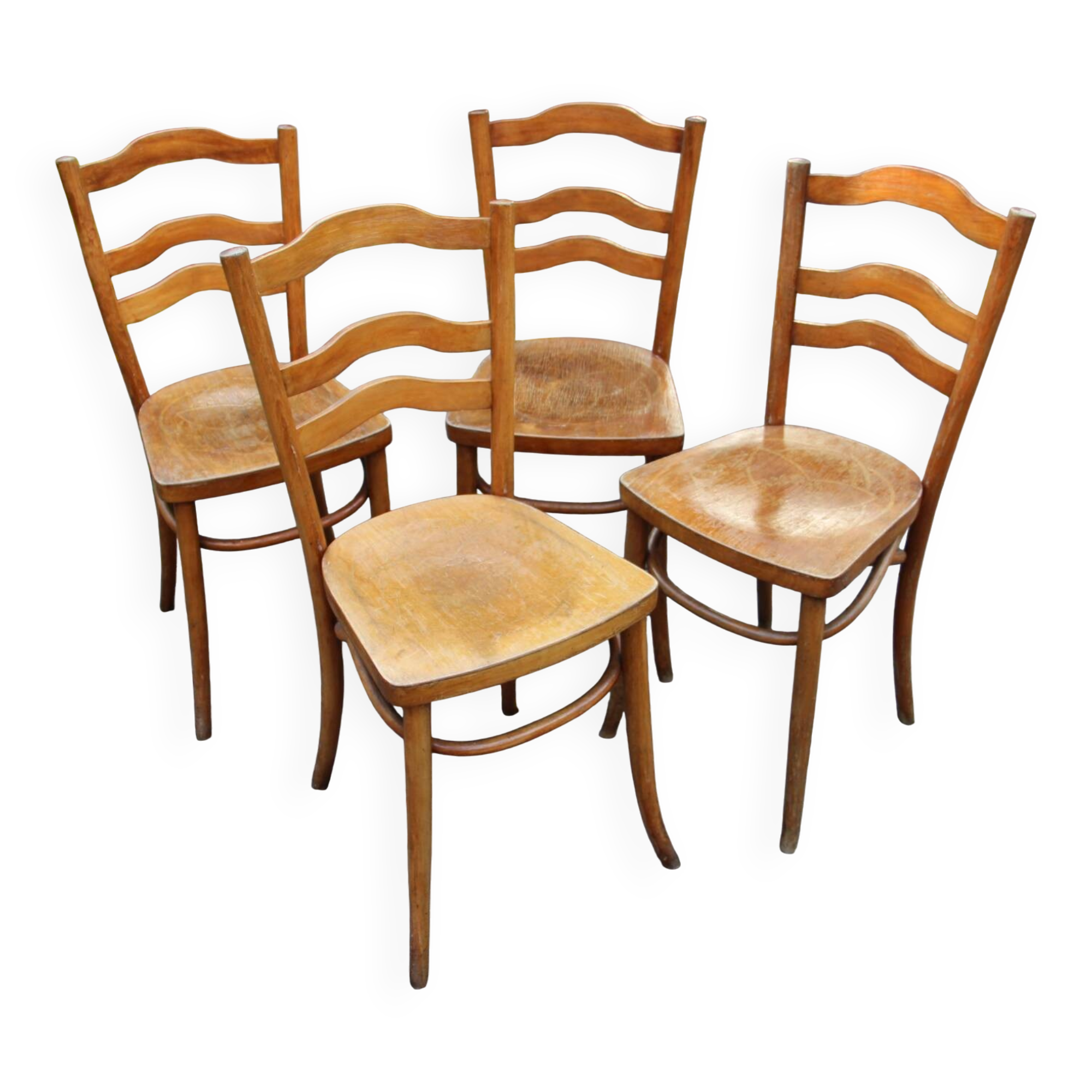4 chaises bistro aux assises sérigraphiées