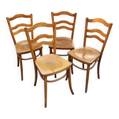 4 chaises bistro aux assises sérigraphiées