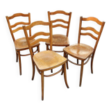 4 chaises bistro aux assises sérigraphiées