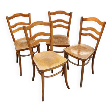 4 bistro chairs with screen-printed seats