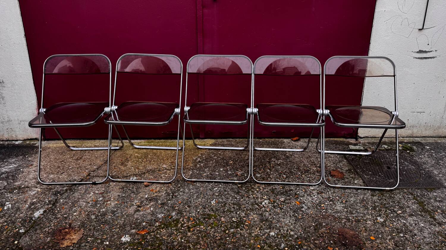 Lot de 5 chaises Plia - Giancarlo Piretti