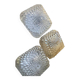 3 vintage chiseled glass ceiling lights 1950-1960