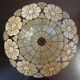 Large Art Deco style chandelier in Capiz shells and brass, 1960s.
