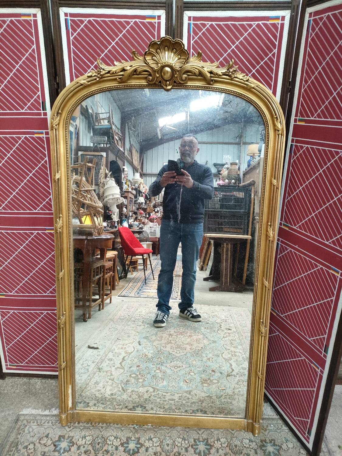 Large Louis XVI mercury mirror