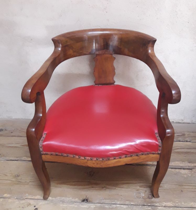 19th century solid walnut office chair