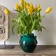 Vase ball enamelled green Gustave Asch for Primavera model ball called Sainte Radegonde
