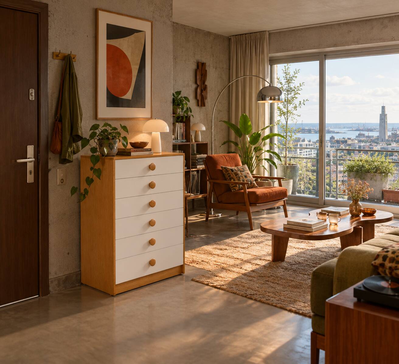 Meuble à 6 tiroirs Midcentury
